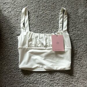 Hello Molly White crop top